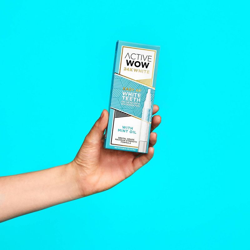 Active Wow White Teeth Whitening Pen with Mint - 0.09 fl oz