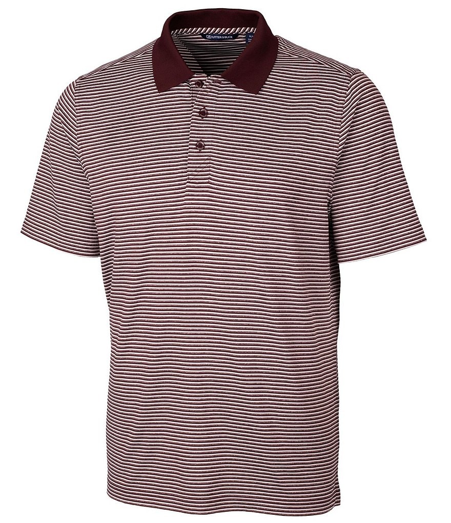 Cutter & Buck Forge Short-Sleeve Tonal-Stripe Polo Shirt