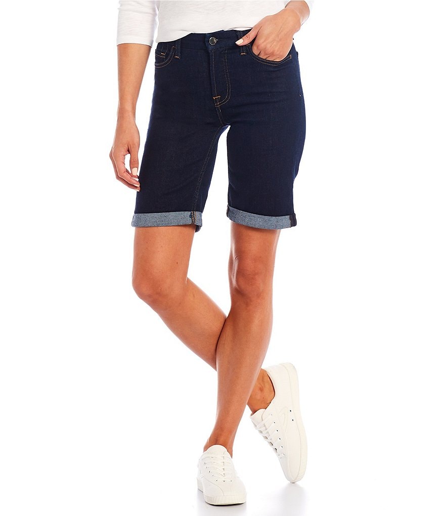 JEN7 by 7 for All Mankind Rolled-Cuff Bermuda Shorts