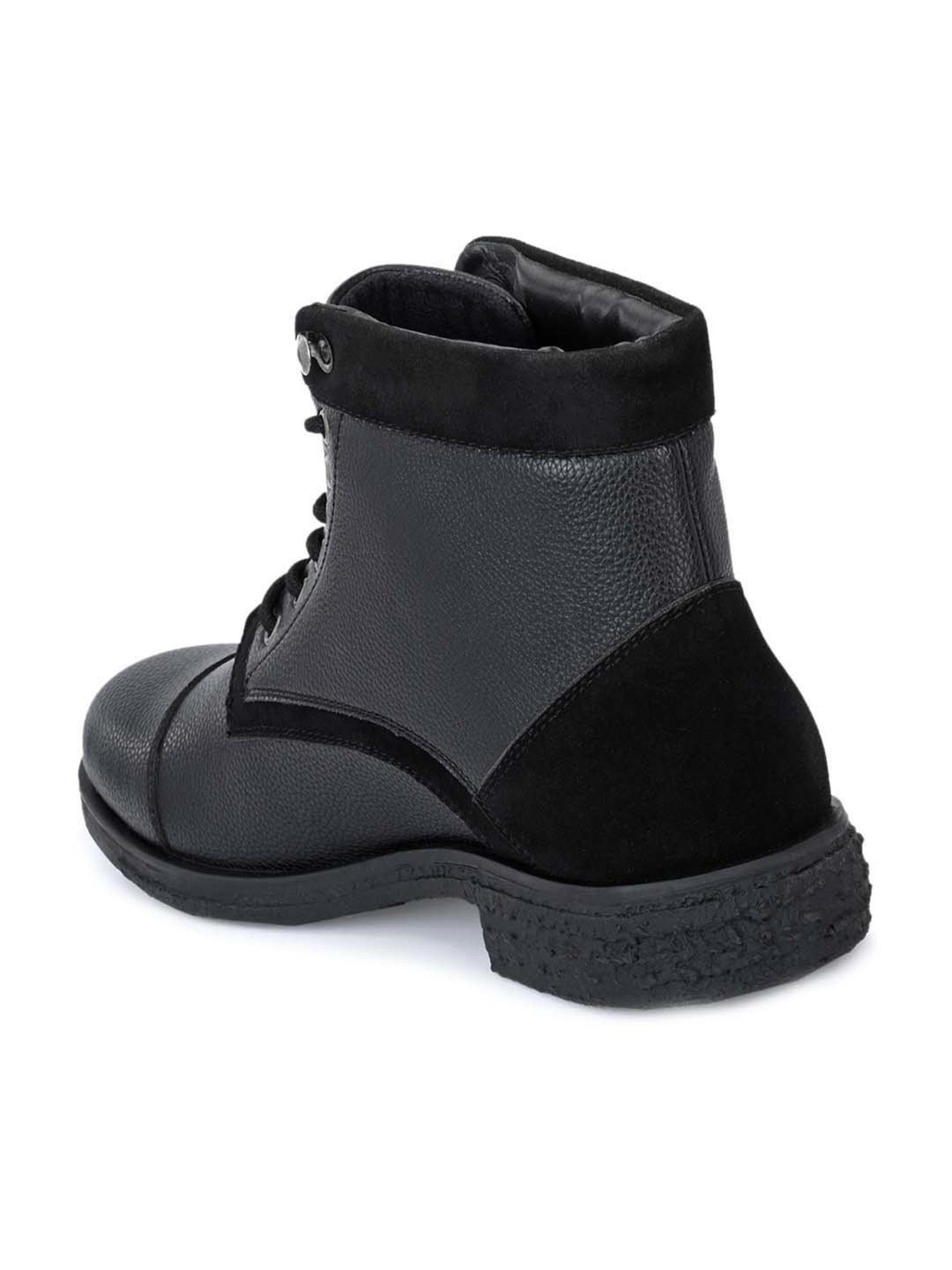 El Paso Men's Black Derby Boots