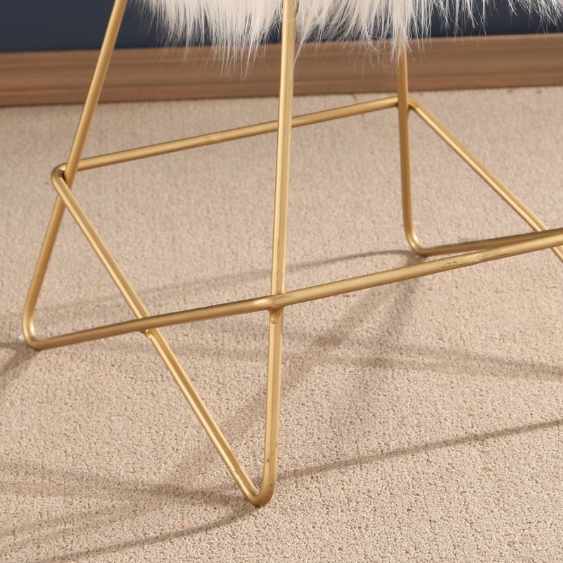 Zafir Faux Fur Vanity Stool White - Abbyson Living