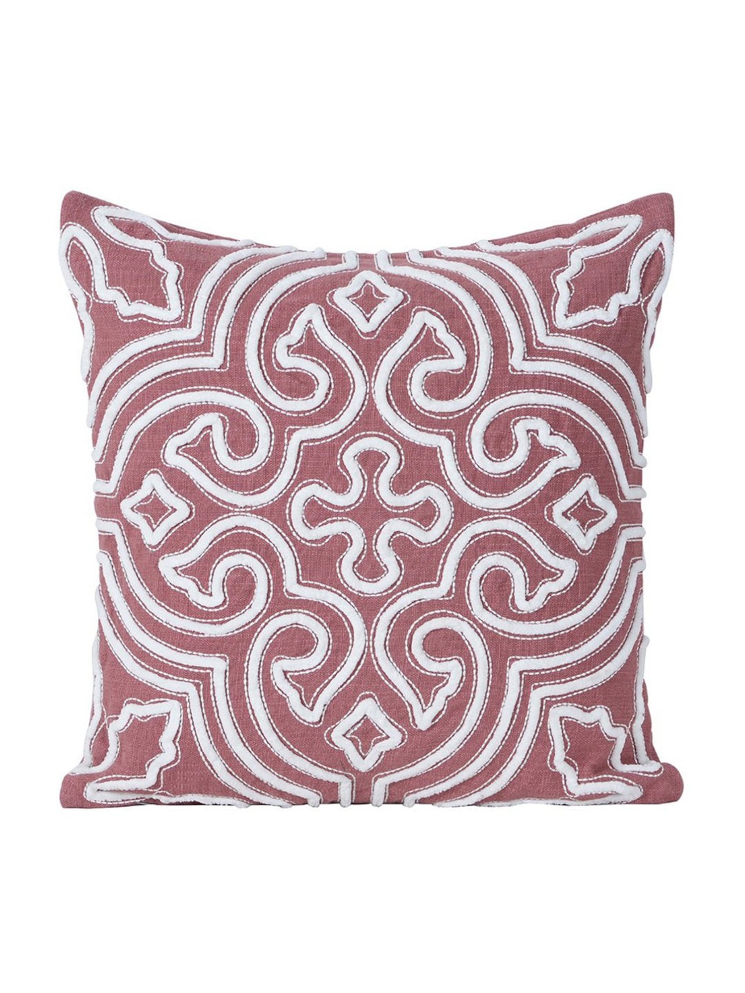 Maspar Tranquil Essence Alligator Reflect Embroidery Peach Cotton 50 L x 50 W cm Cushion Cover