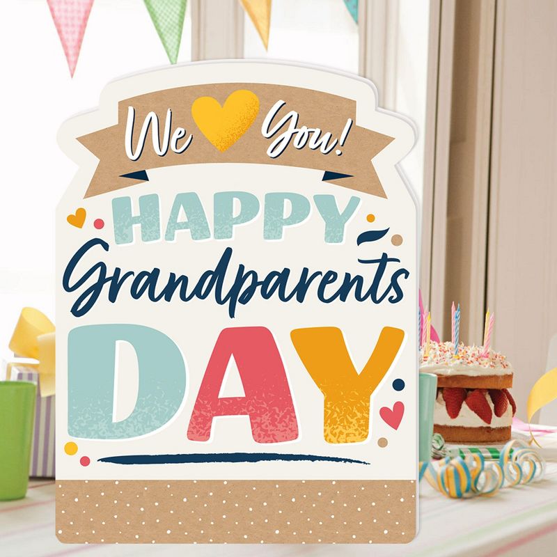 Big Dot of Happiness Happy Grandparents Day - Grandma & Grandpa Giant Greeting Card - Big Shaped Jumborific Card - 16.5 x 22 inches