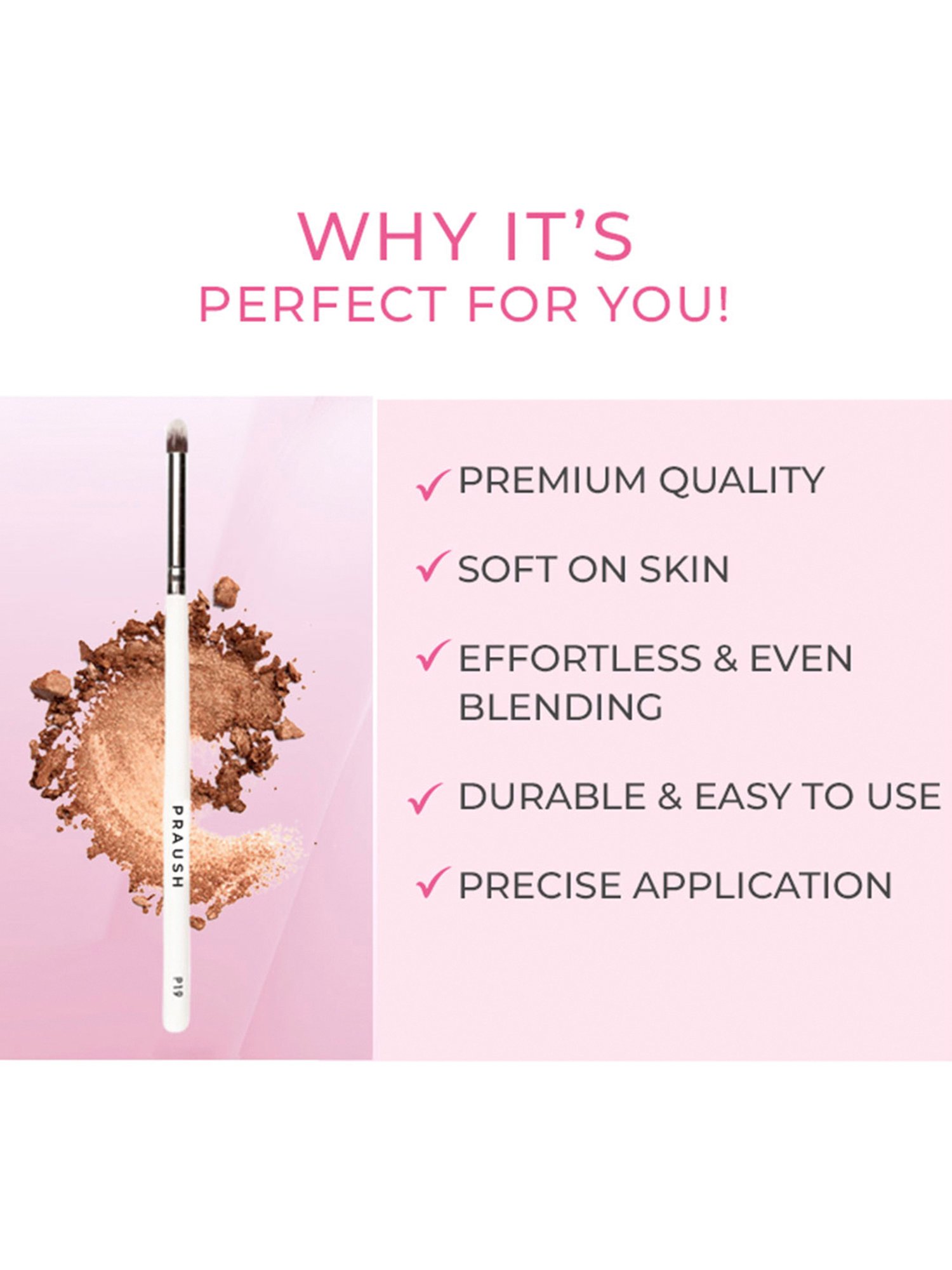 Praush Eyeshadow Pencil Smudger Brush - P19