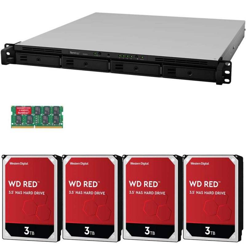 Synology RS820+ 4-Bay RackStation NAS with 18GB RAM and  8TB (4x2TB) of Western Digital RED NAS Drives Fully Assembled and Tested By CustomTechSales
