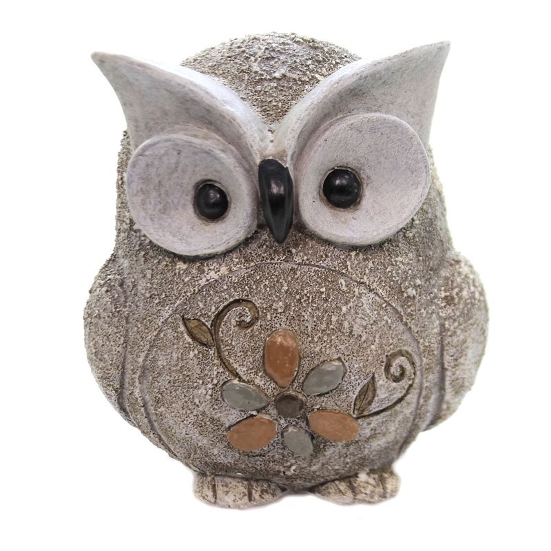 Home & Garden 7.75" Owl Pebble Statue Wisdom Flower Roman, Inc  -  Outdoor Sculptures And Statues