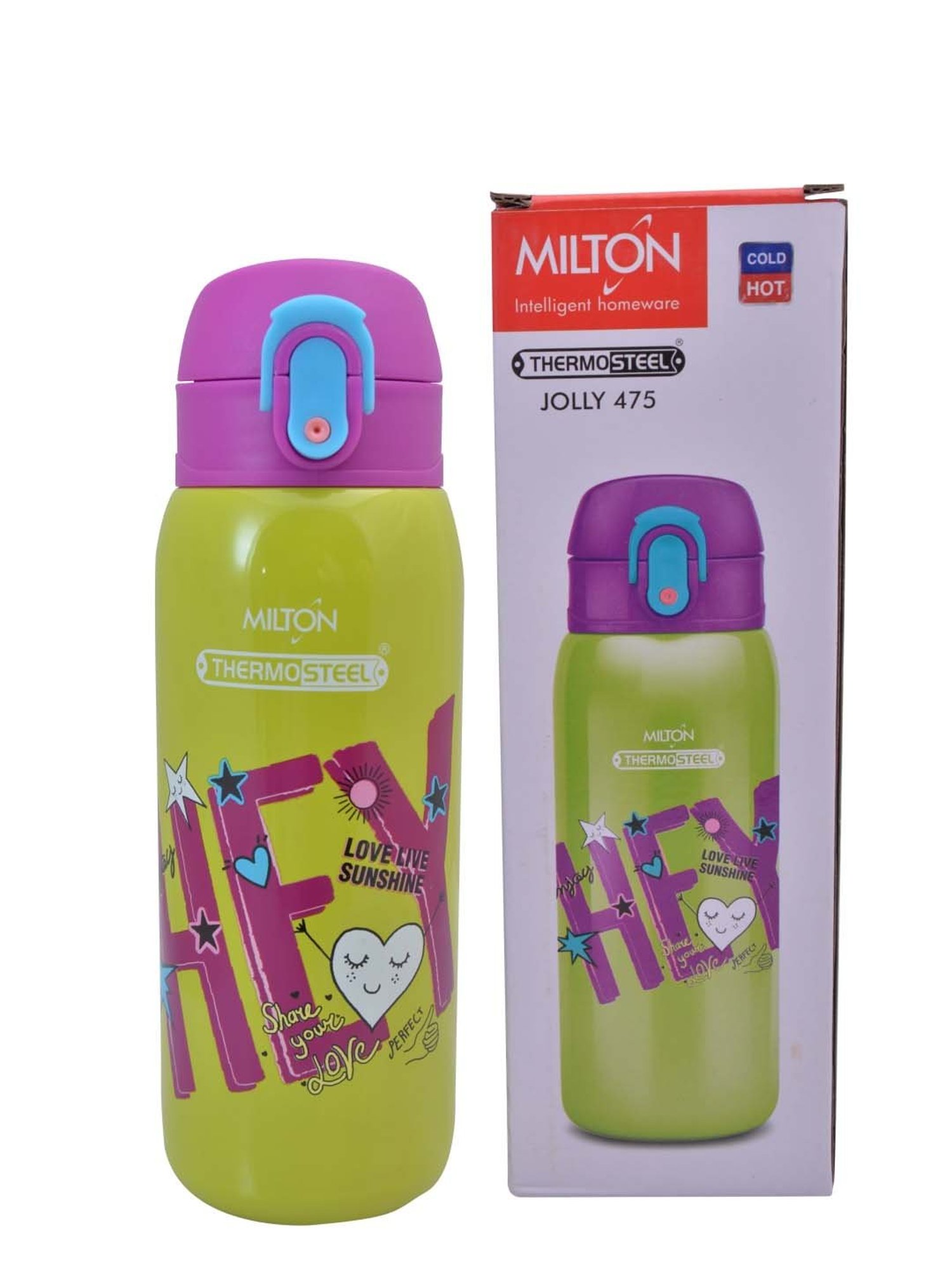 Milton Jolly Green Stainless Steel Kids Thermosteel Sipper (390 ml) - Set of 1