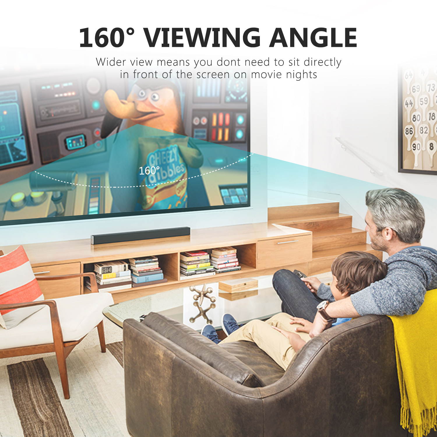 Neewer 110-inch Motorized Projector Screen with Remote Control, Projection Screen 16:9 110-inch Diagonal 8K/4K HD with Metal Housing and Wrinkle-Free 160&deg; Viewing Angle for Home Theater Office