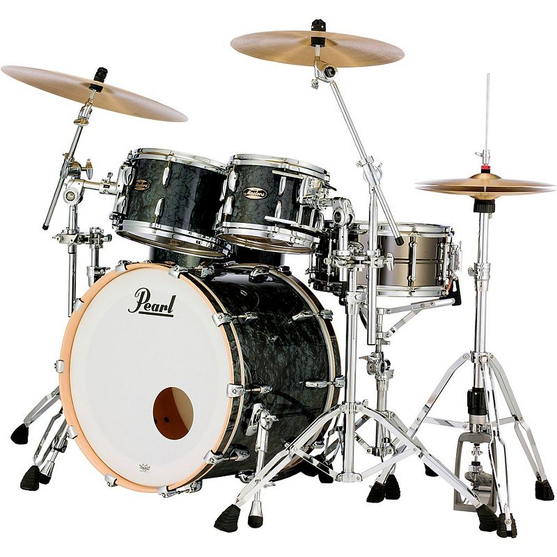 Pearl Masters Maple/Gum 4-Piece Shell Pack Black Diamond Pearl
