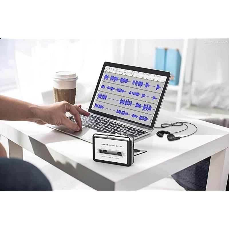 Updated Cassette to MP3 Converter, USB Cassette Player from Tapes to MP3, Digital Files for Laptop PC and Mac with Headphones from Tapes to Mp3 New Technology,Silver