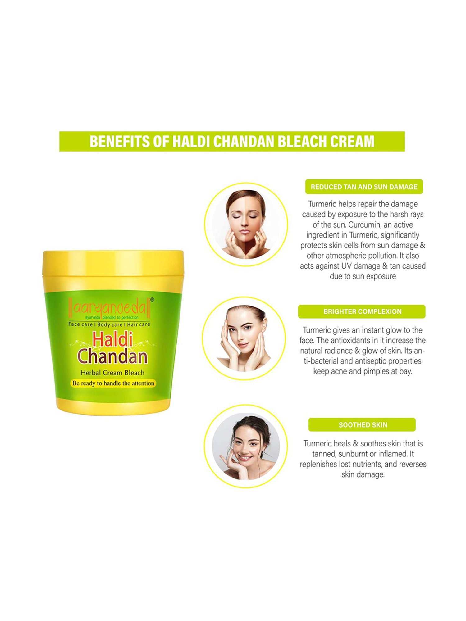 Aryanveda Herbals Haldi Chandan Bleach Cream - 250 ml