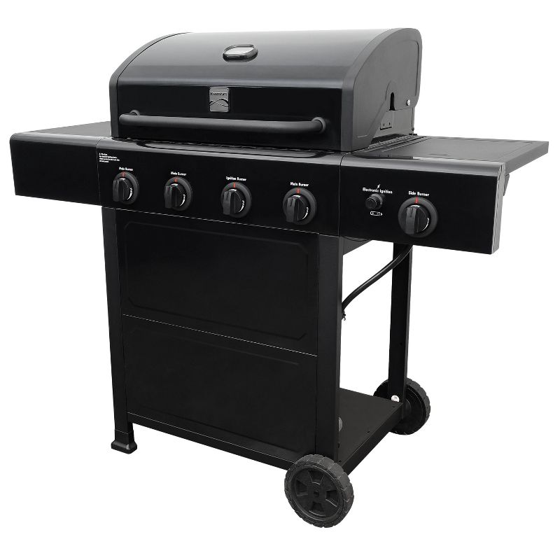 Kenmore 4 Burner Open Cart Grill with Side Burner PG-40406S0L-1 Stainless Steel and Black