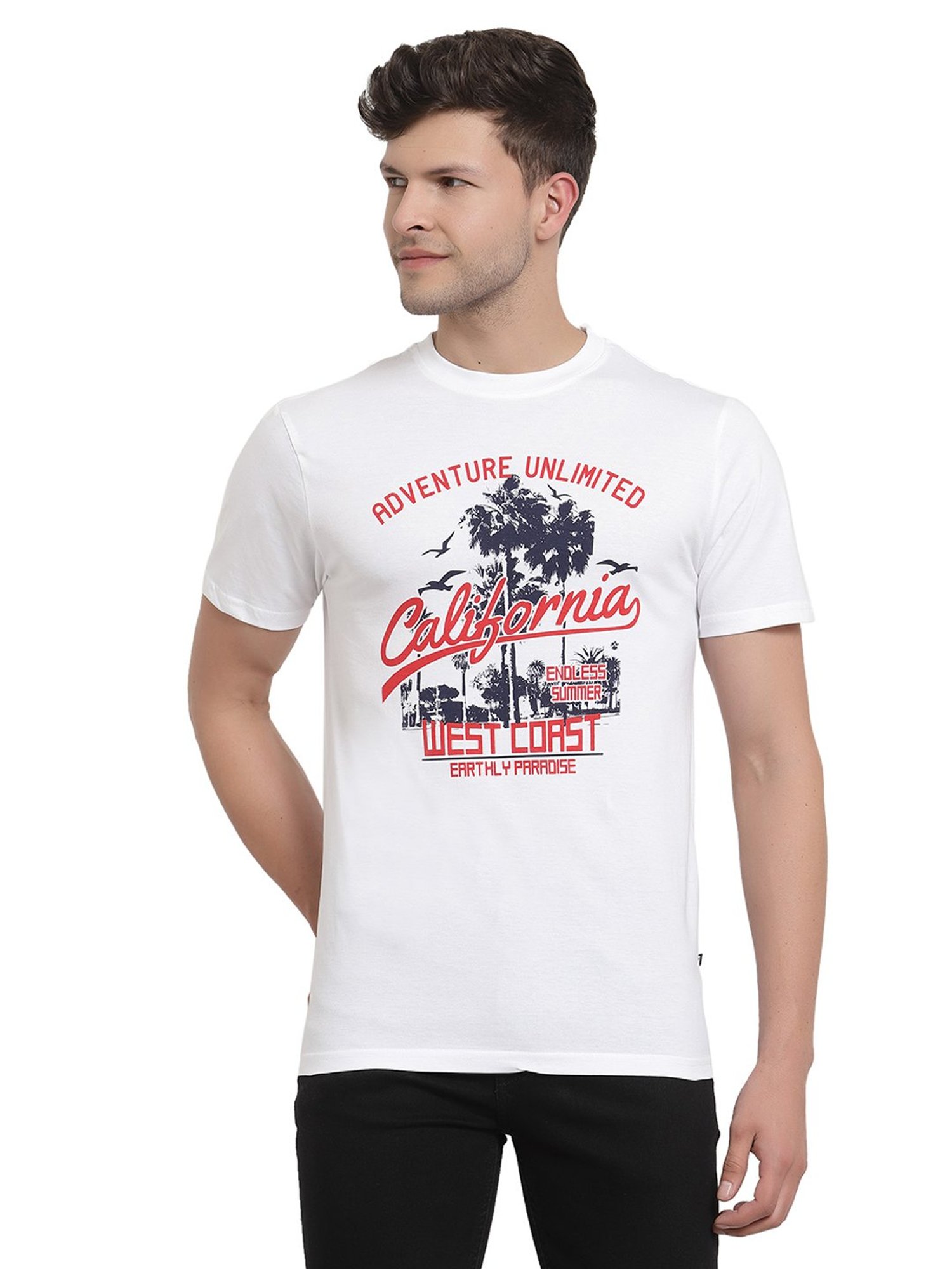 Proteens White Printed Cotton T-Shirt