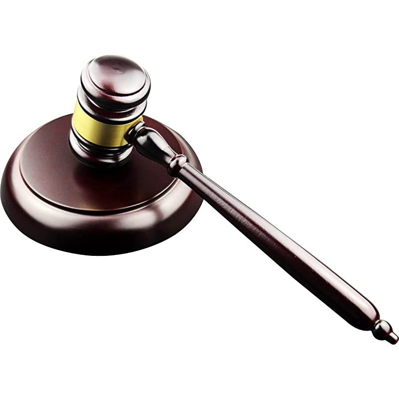 Wooden Gavel and Block for Lawyer Judge Auction Sale