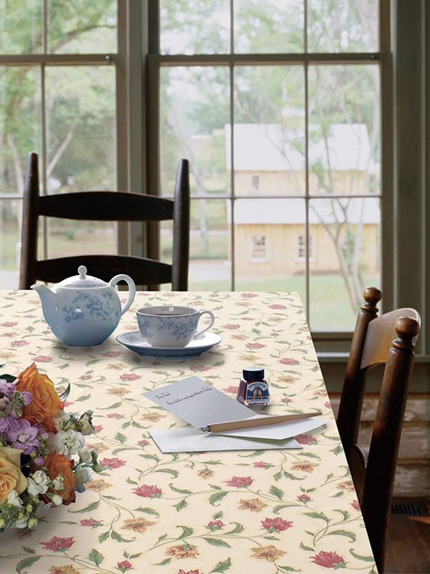 Freelance Floral Gold PVC Set of 1 Table Cloth