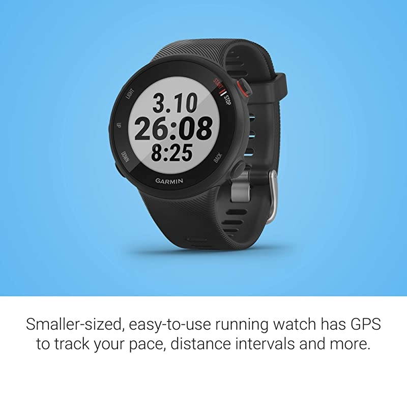 Forerunner 45S, 39mm Easy-to-use GPS Running Watch with Coach Free Training Plan Support, Black