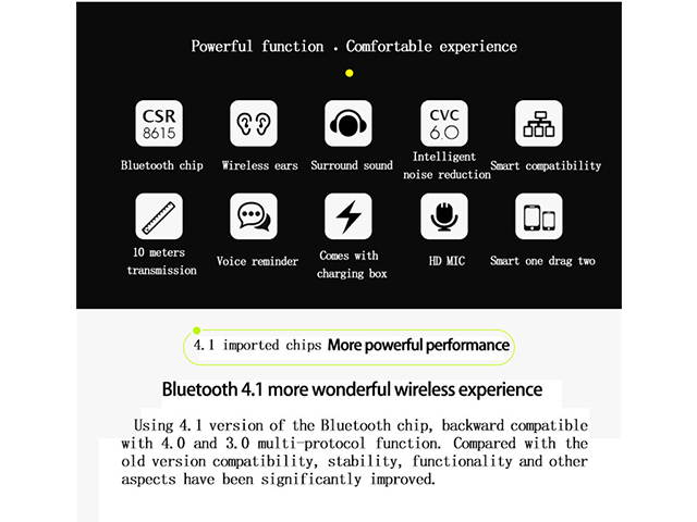 AutofeelSunriseoffice TWS Mini Bluetooth Earphone Headset Wireless Headphone With Mic 3D Bass Stereo Sport Running Earbuds For Phone iPhone Xiaomi