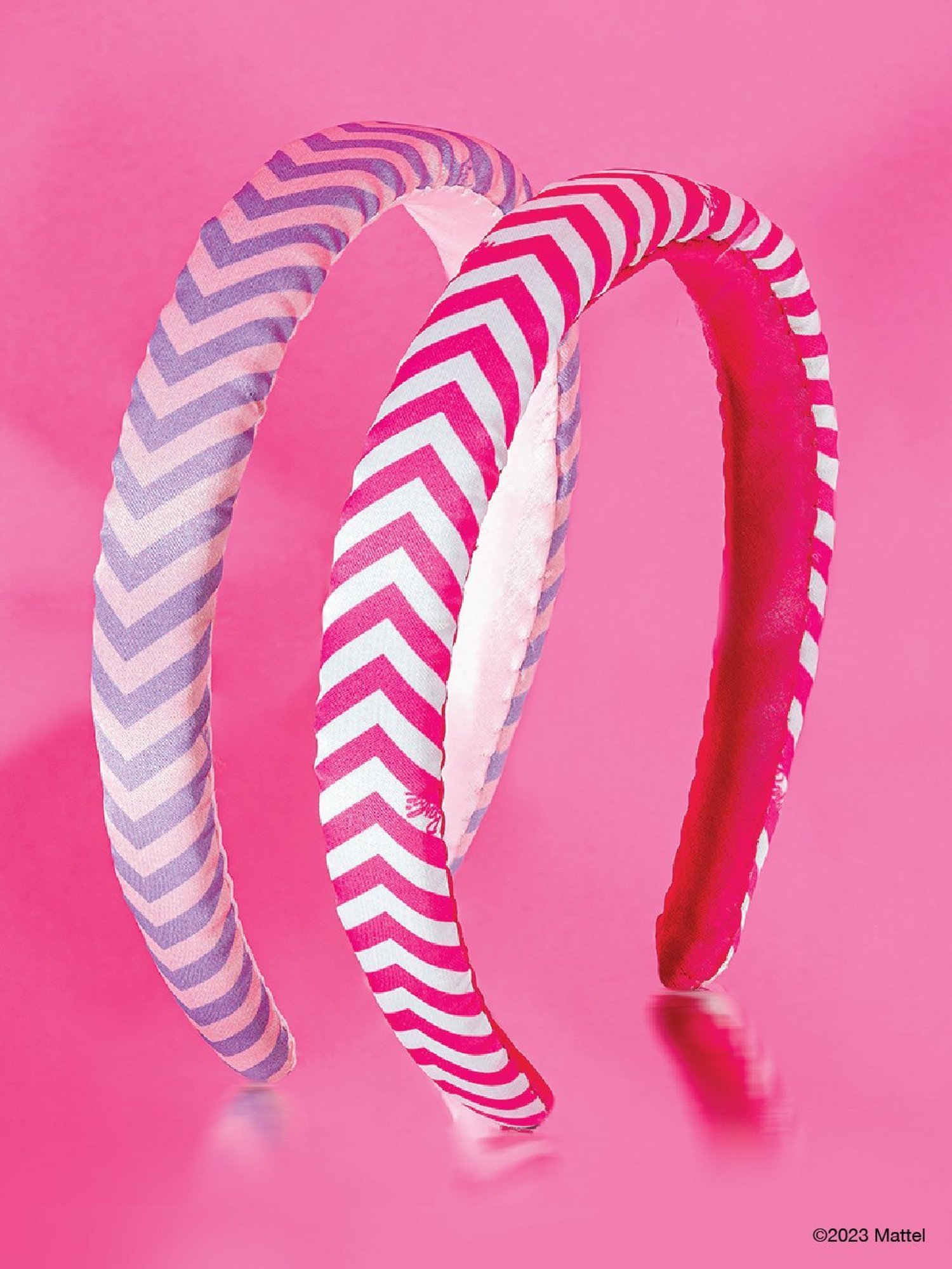 Hair Drama Company Barbie Chevron Multicolor Printed Hair Band - Set of 2