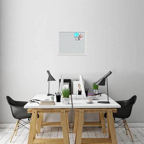 PinPix pin Cork Bulletin Board Made from Canvas, Ikat Vintage Lt Green 24x20 Inches (Completed Size) and Framed in Satin White Frame (PinPix-1597-24x20_FRBW26074)