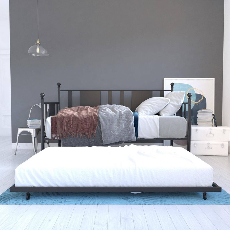 Twin Lisa Contemporary Metal Bed Black - Room & Joy