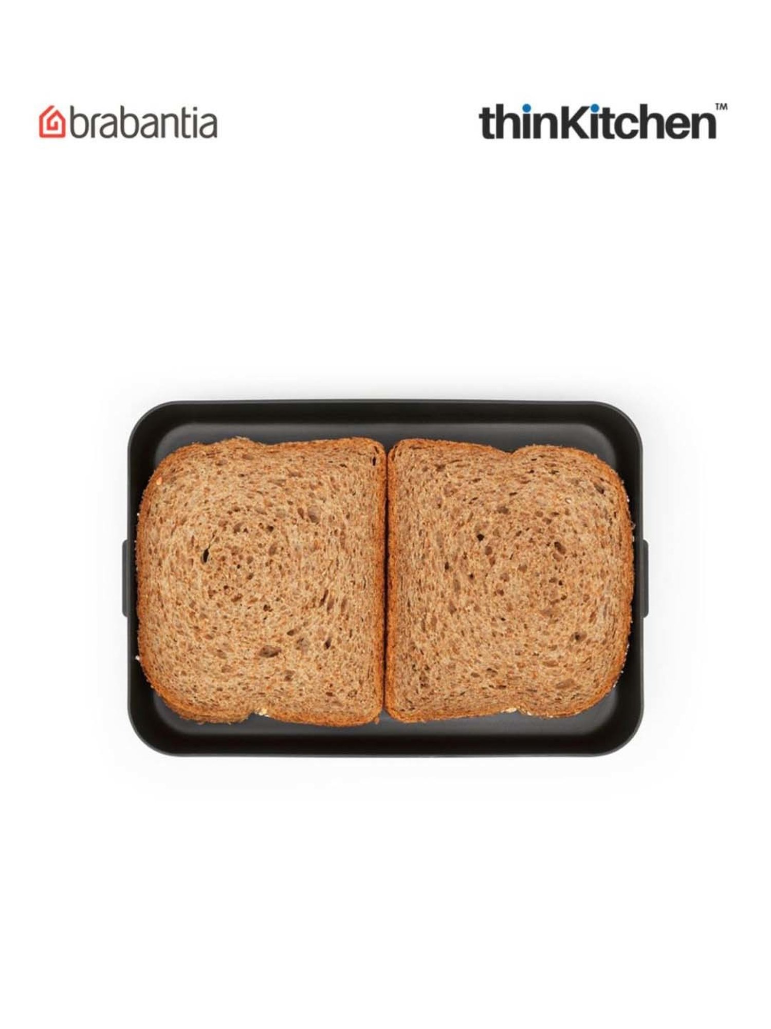 Brabantia Dark Grey Plastic Make & Take Flat Lunch Box (1.1 L)