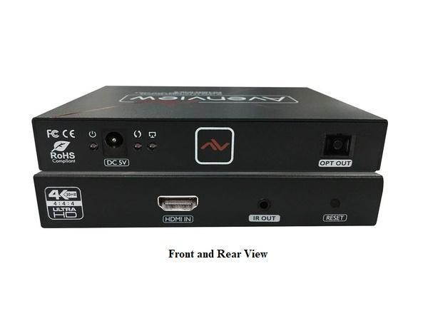 Avenview FO-HDM-IP4K-SET HDMI Extender (Transmitter/Receiver) Set up to 20 KM over Fiber Optic with IR Support