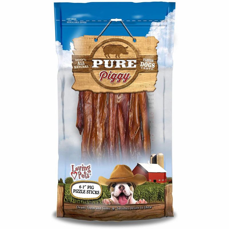 Loving Pets 6-7 Inch Pure Piggy Pig Pizzle (6 Pack)