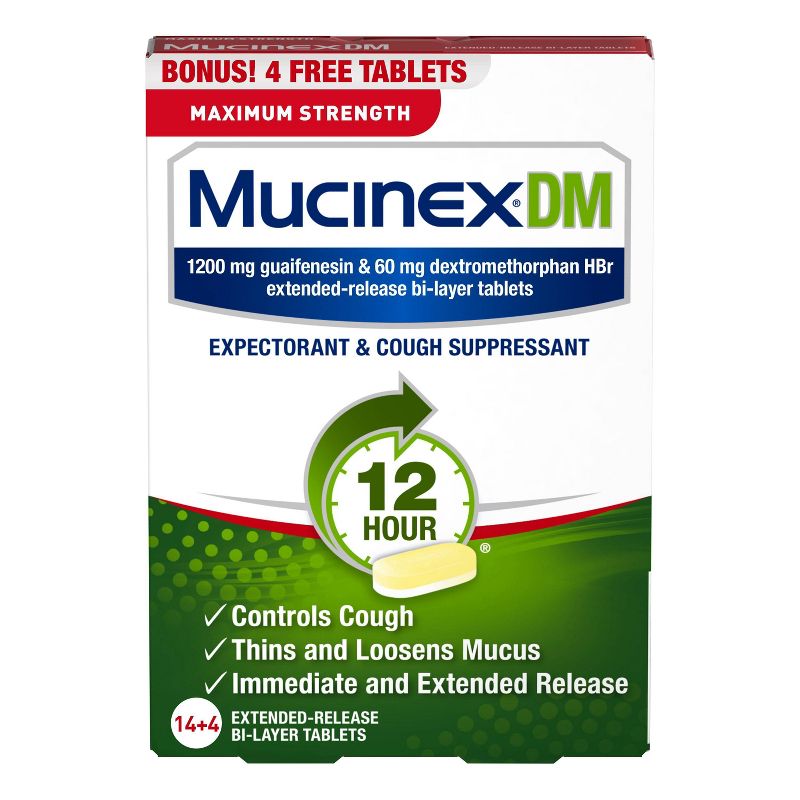 Mucinex DM Guaifenesin Max Strength Tablets - 18ct