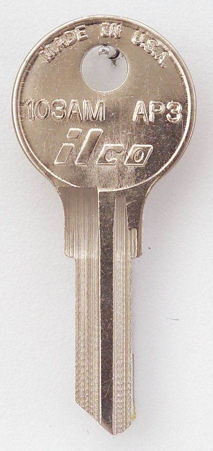 Key Blank, Brass, Type AP3, 5 Pin, PK 10