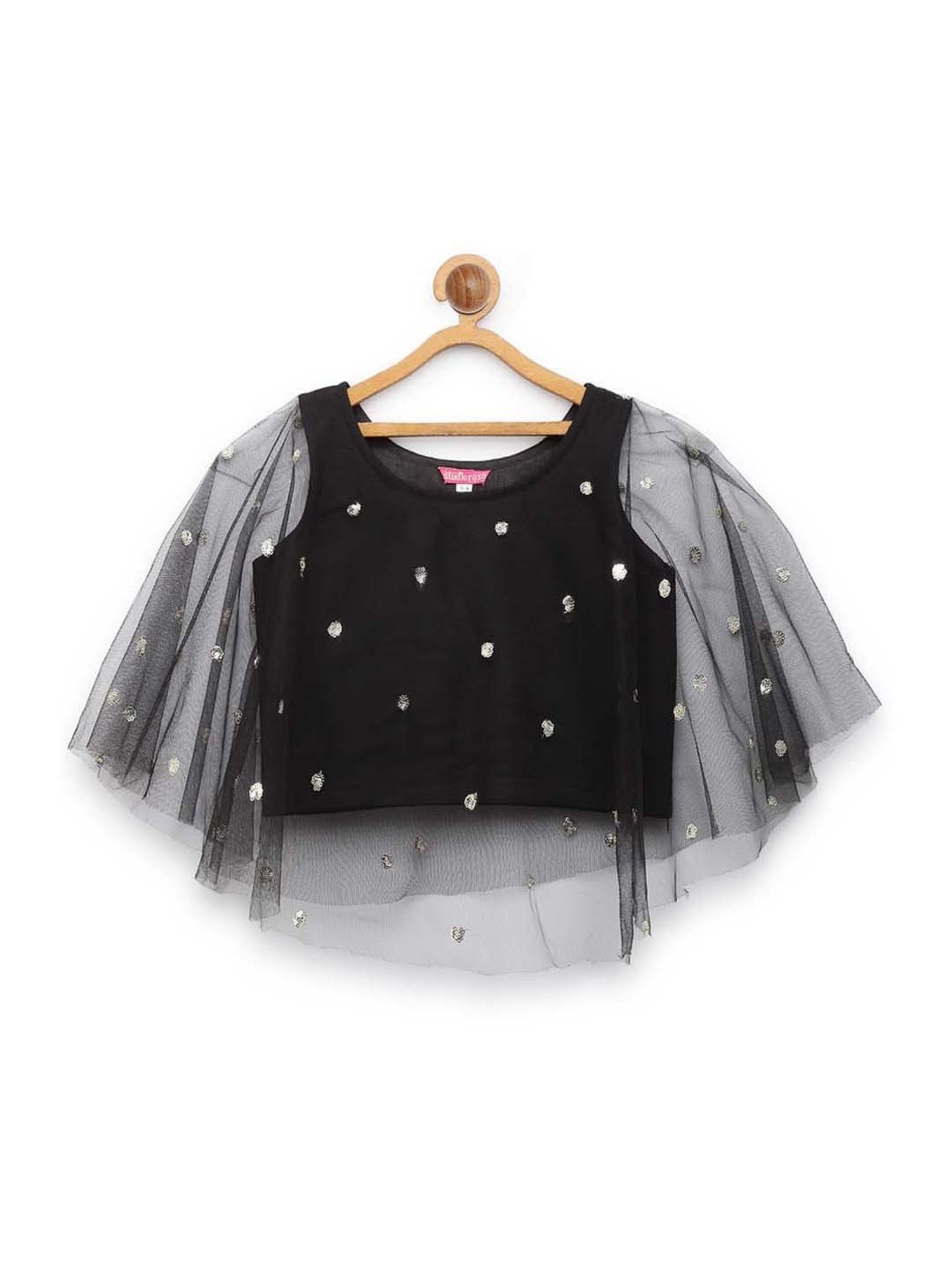 studiorasa Kids Black Embellished Top