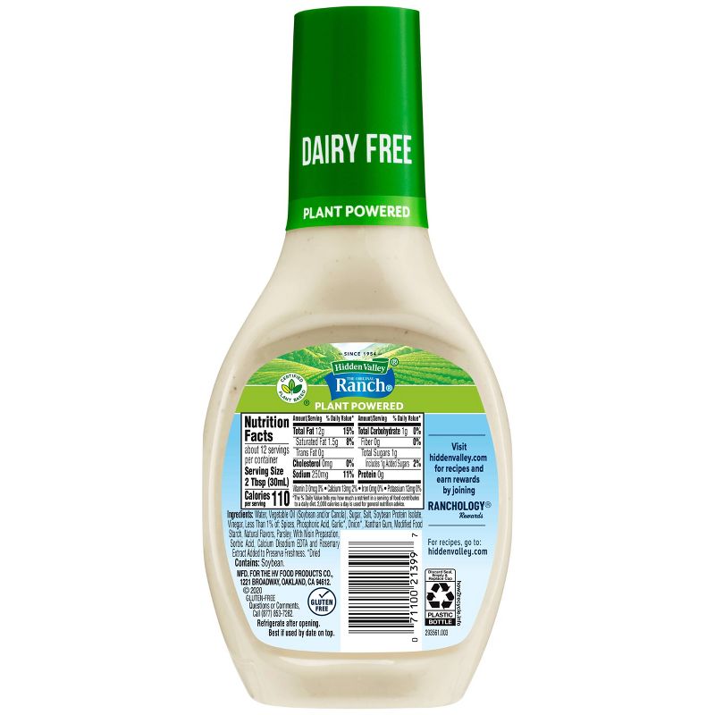 Hidden Valley Plant Powered Classic Ranch Dressing & Dipping Sauce - 12fl oz