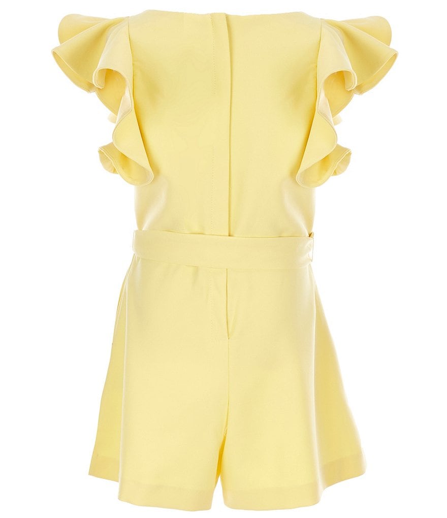 GB Girls Social Big Girls 7-16 Tiered Ruffle-Sleeve Romper