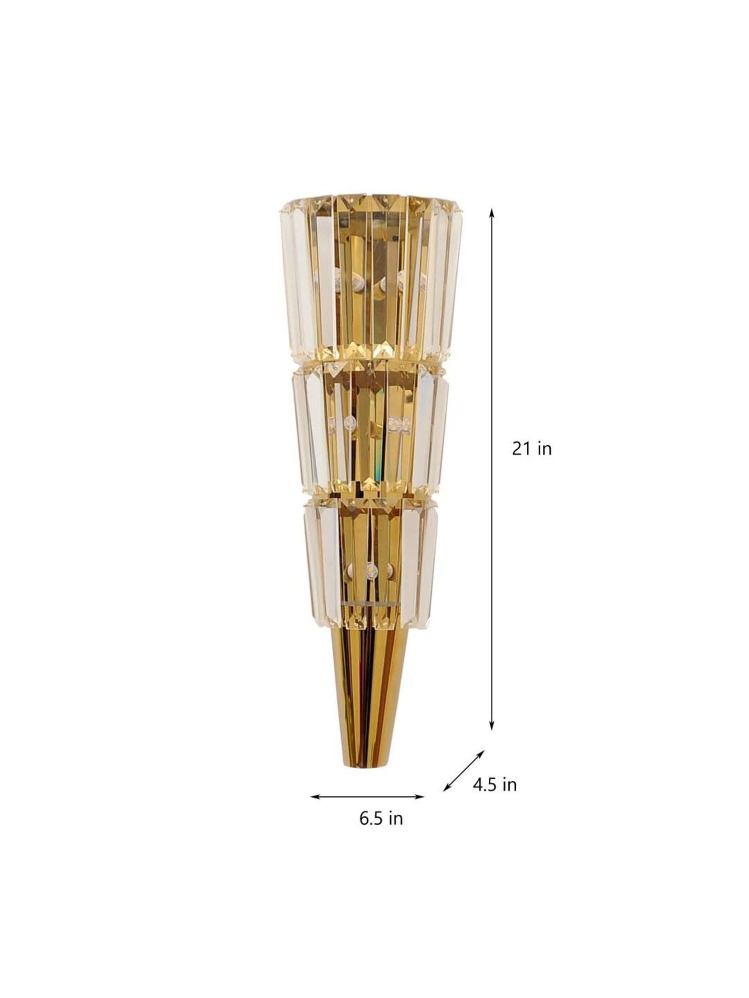 Kapoor E Illuminations Elements Golden & Transparent Metal LED Wall Light - Set of 1