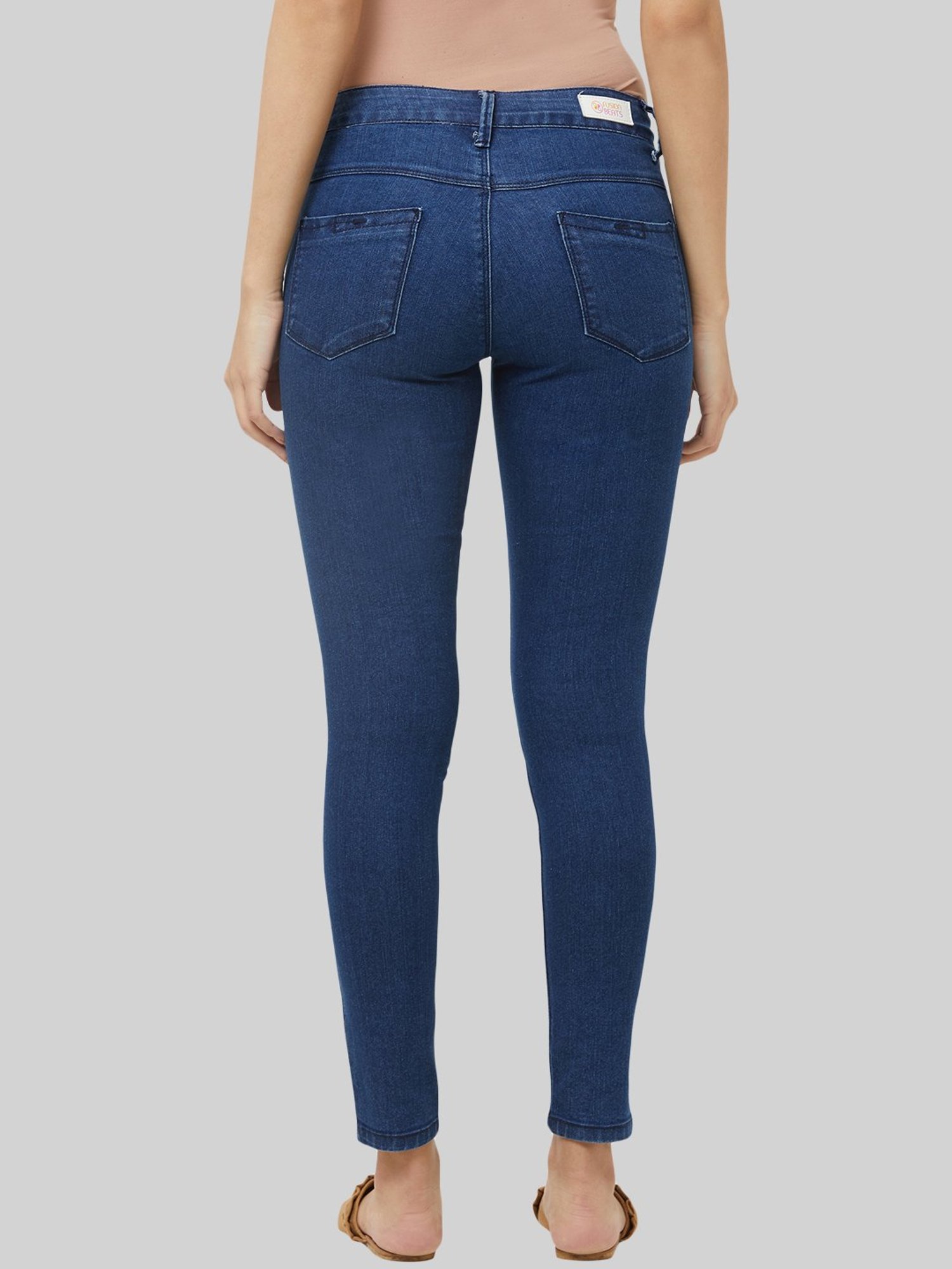 Fusion Beats Blue Cotton Mid Rise Jeans