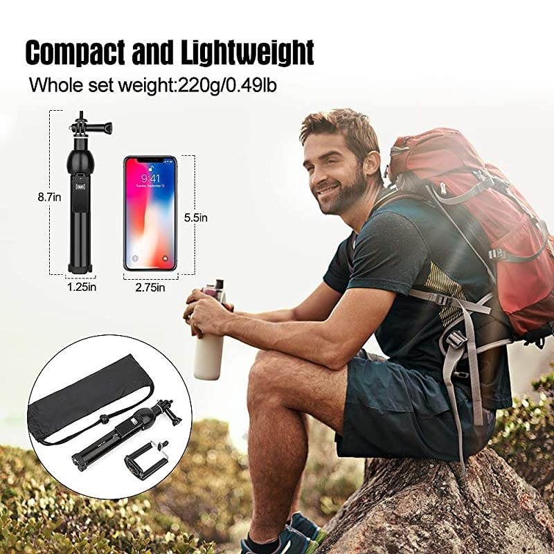 Stick Tripod AllinOne 45 Extendable Phone Tripod Stand Stick with Wireless Remote Compatible for iPhone 11 Pro XS Max XR X SE 8 7 6S Plus Android Samsung Galaxy S10 S9 OnePlus Gopro