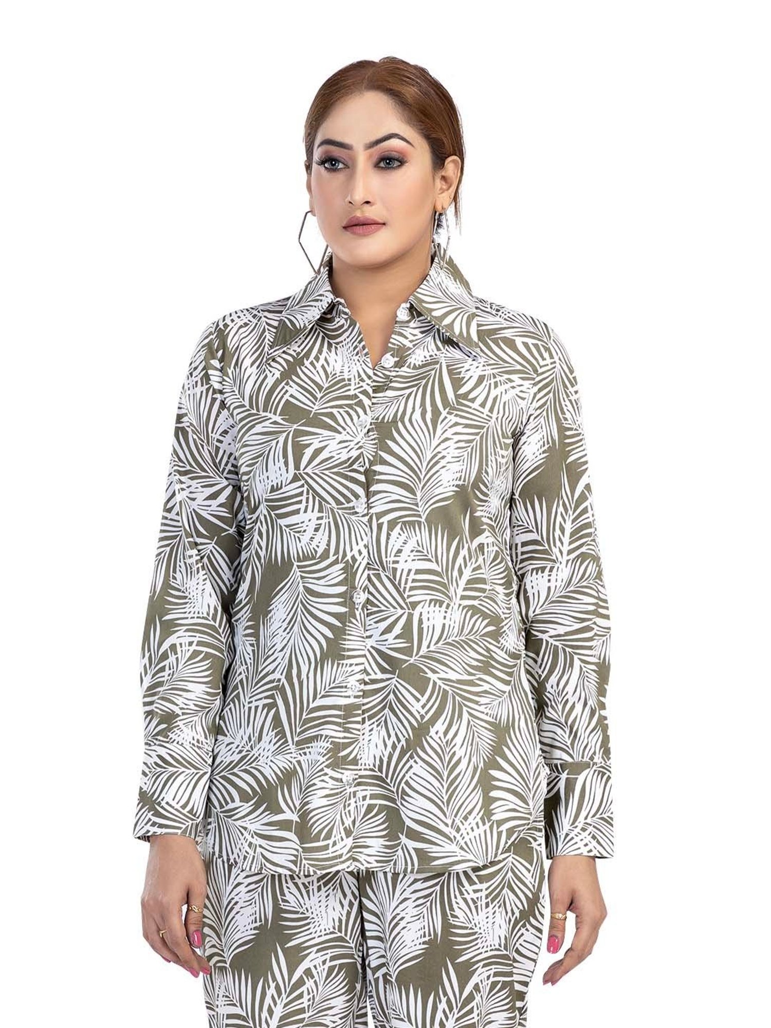 Nino Bambino Olive Printed Shirt With Pants