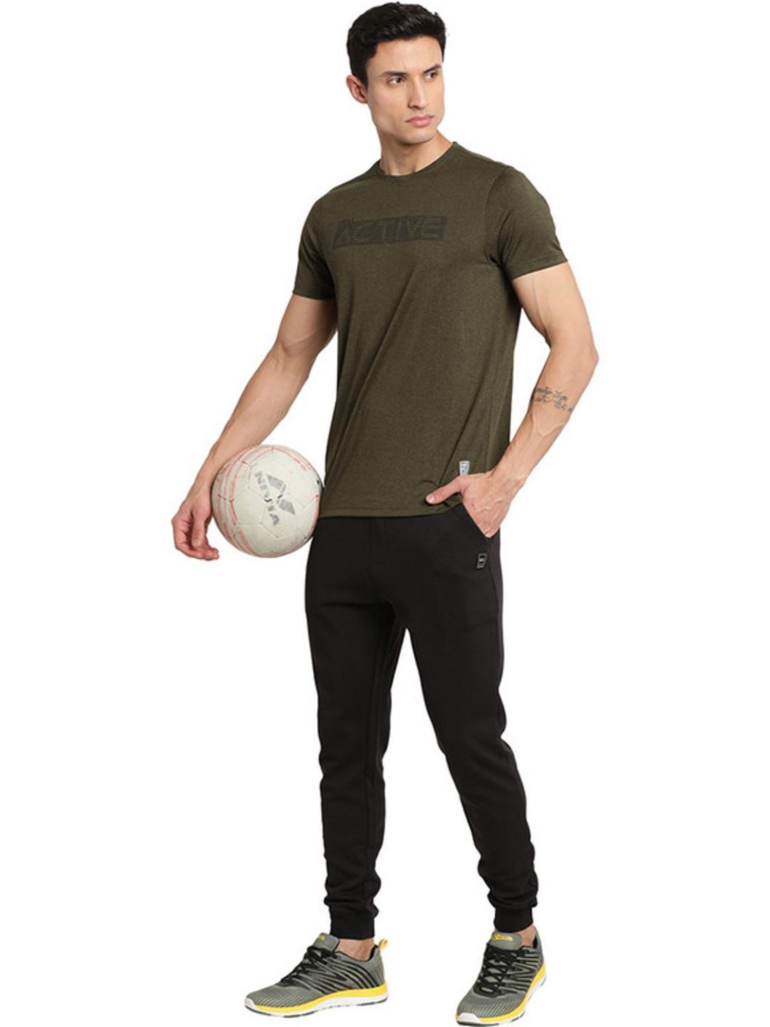 Turtle Green Slim Fit Printed T-Shirts