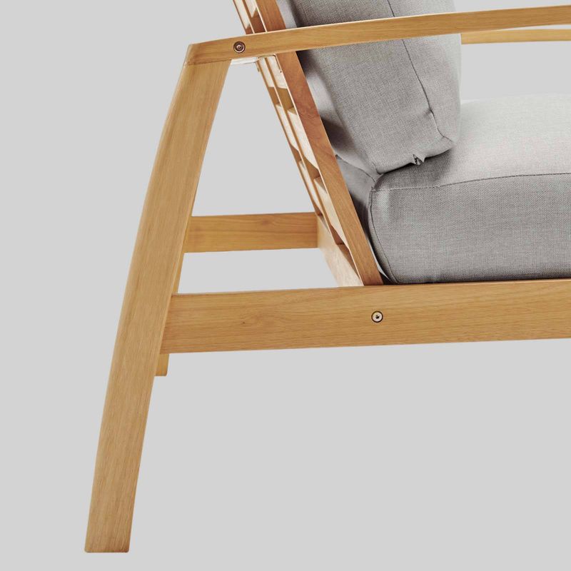 Orlean Outdoor Patio Eucalyptus Wood Loveseat Natural Light Gray - Modway