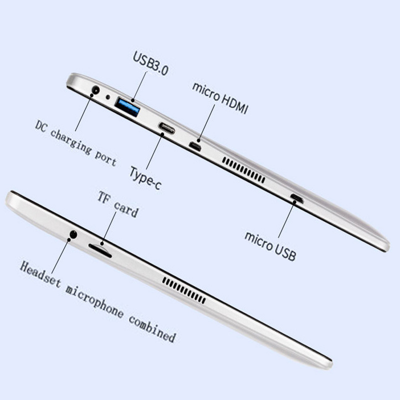 Lemonra Tablet PC 2-in-1 Laptop Cherry Trail X5-Z8350 Quad Core 8th HD Graphics 10.1" Full 1920*1080 HD Display IPS Screen, 4GB DDR3L Memory 64GB Flash eMMC Windows 10 Ultrabook with Magnetic Keyboard