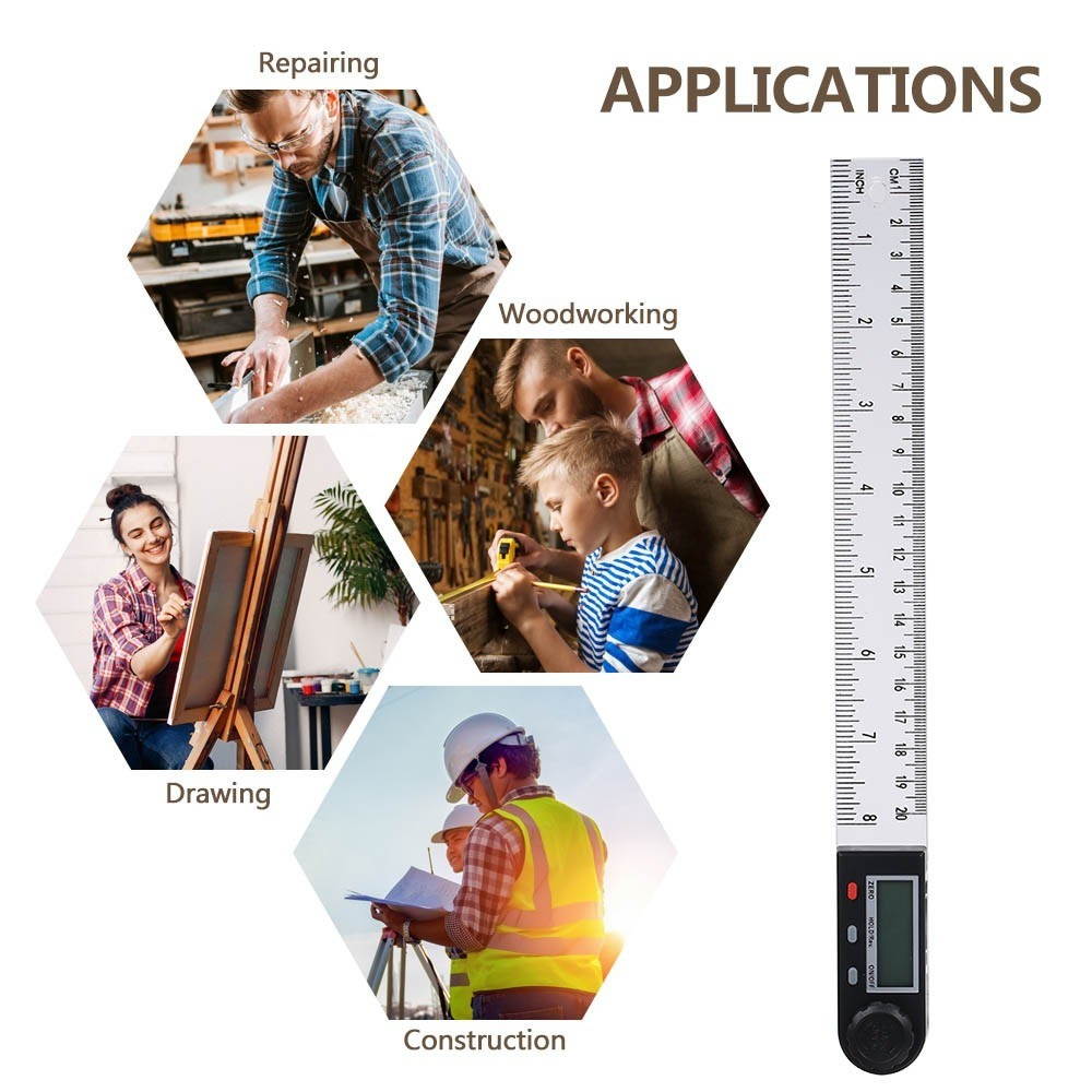 Angle Ruler 360&deg; Electronic Goniometer Protractor Measuring Tool with Hold and Zeroing Function