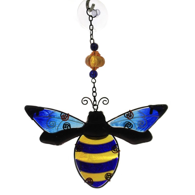 Home Decor 10.0" Bee Sun Catcher Hand Painted  -  Stained Glass And Suncatchers