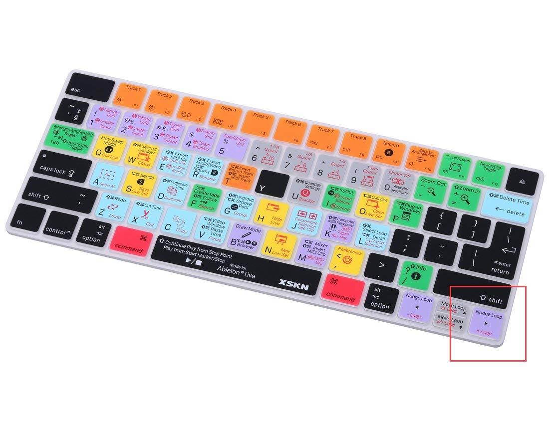 XSKN Ableton Live Shortcut Keyboard Cover for Apple Magic Keyboard (MLA22LL/A), US and EU Layout