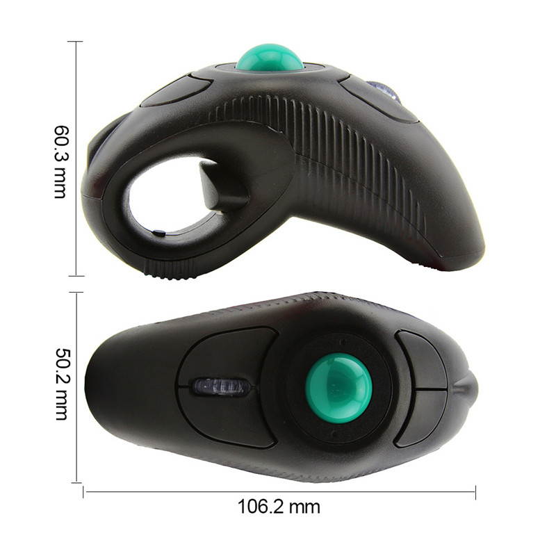 Wireless Laser Trackball Mouse Ergonomic 2.4G 1000DPI Adjustable Handheld Portable Air Mice for PC Laptop TV Box Projector