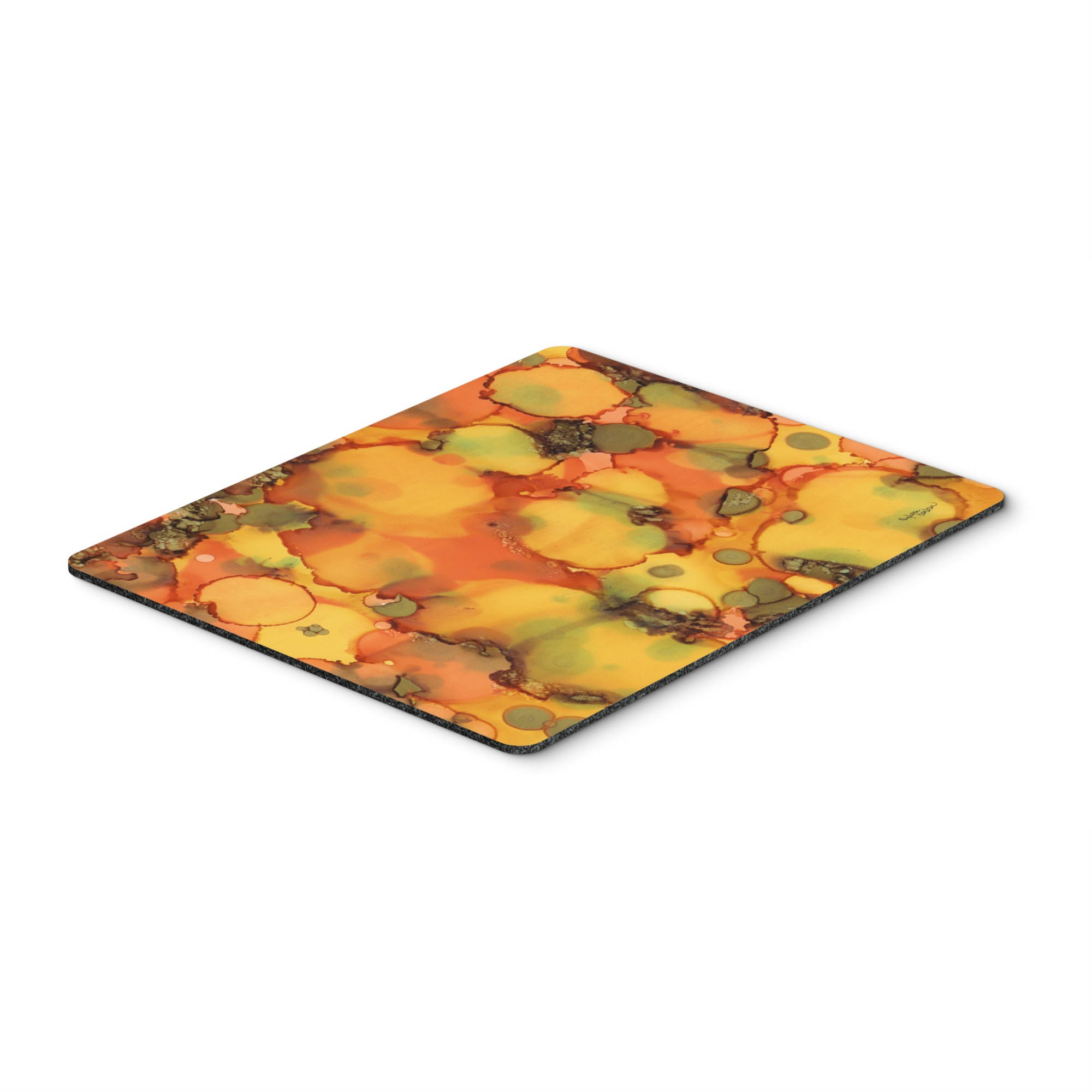 Abstract in Orange and Greens Mouse Pad, Hot Pad or Trivet 8976MP
