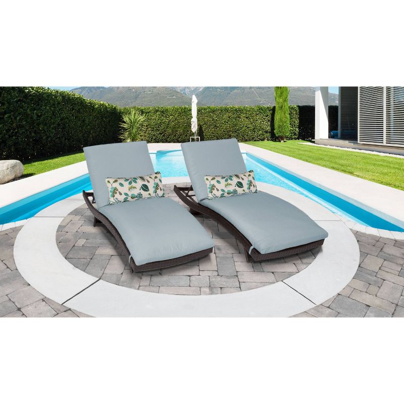 Bali 2pk Patio Chaise Lounges with Cushions - Spa - TK Classics