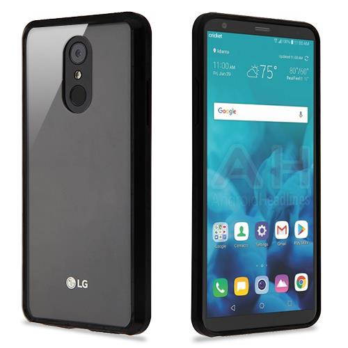 MYBAT Highly Transparent Clear/Natural Black Sturdy Gummy Cover  for Stylo 4 Plus,Stylo 4