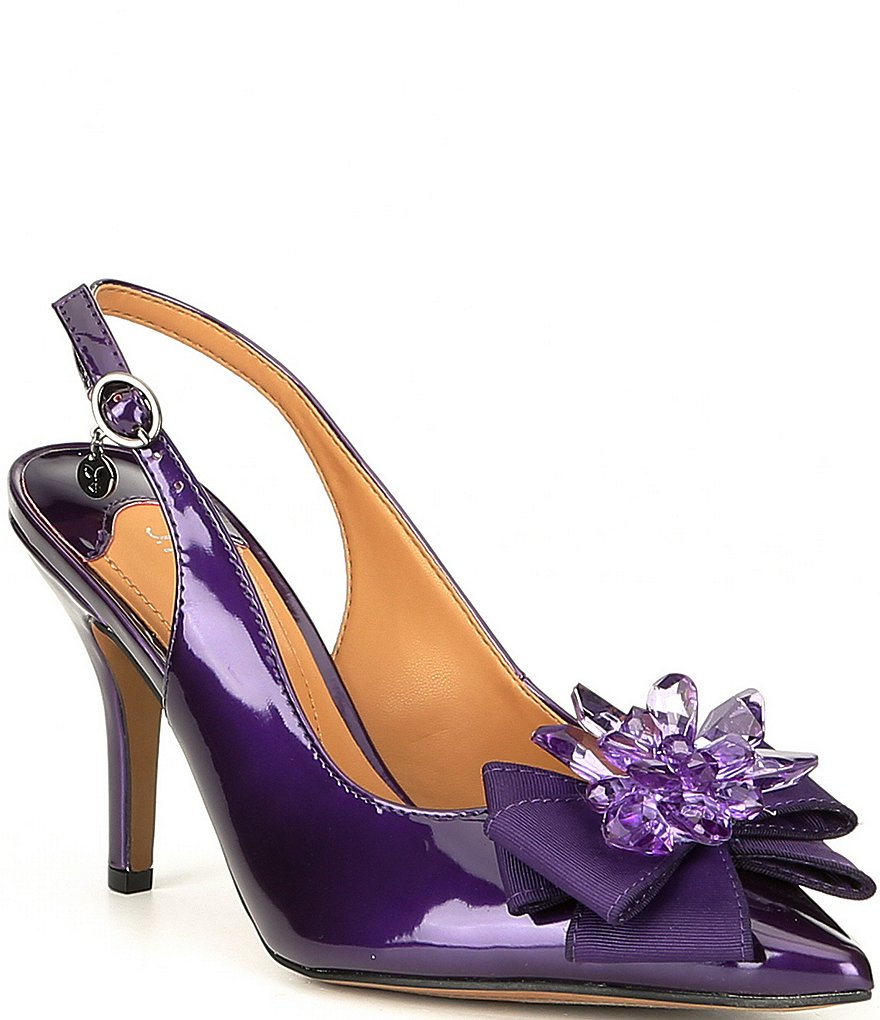 Trotters Kari Pearlized Leather Block-Heel Pumps