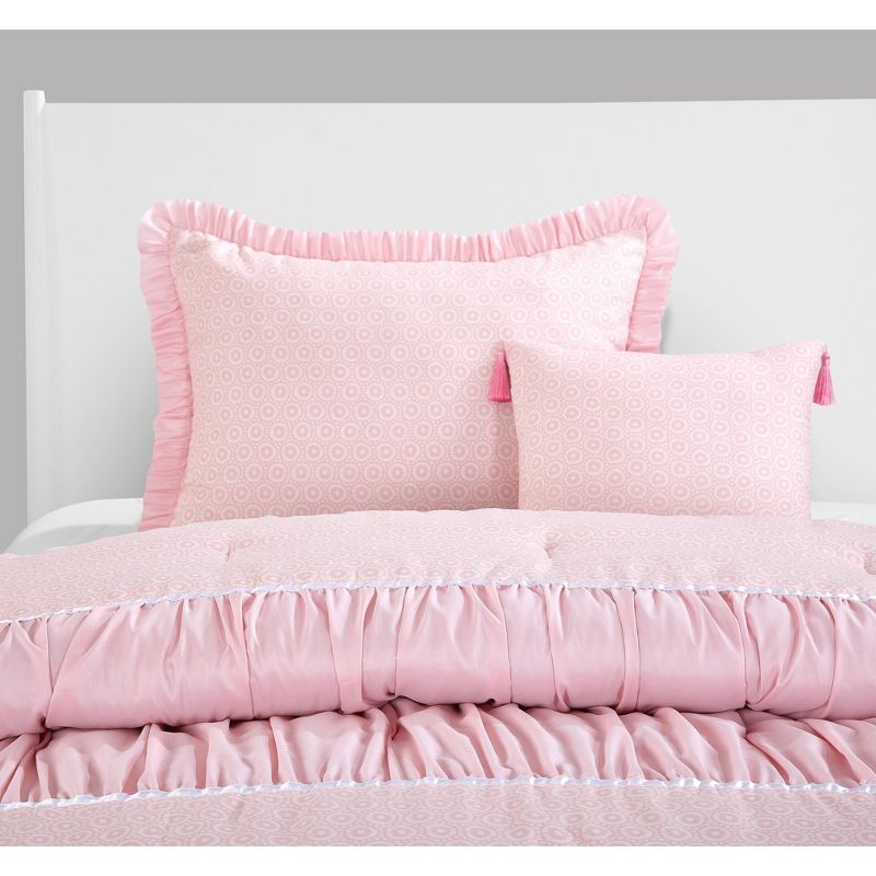 Twin Addison Textured Comforter Set Pink - Heritage Club