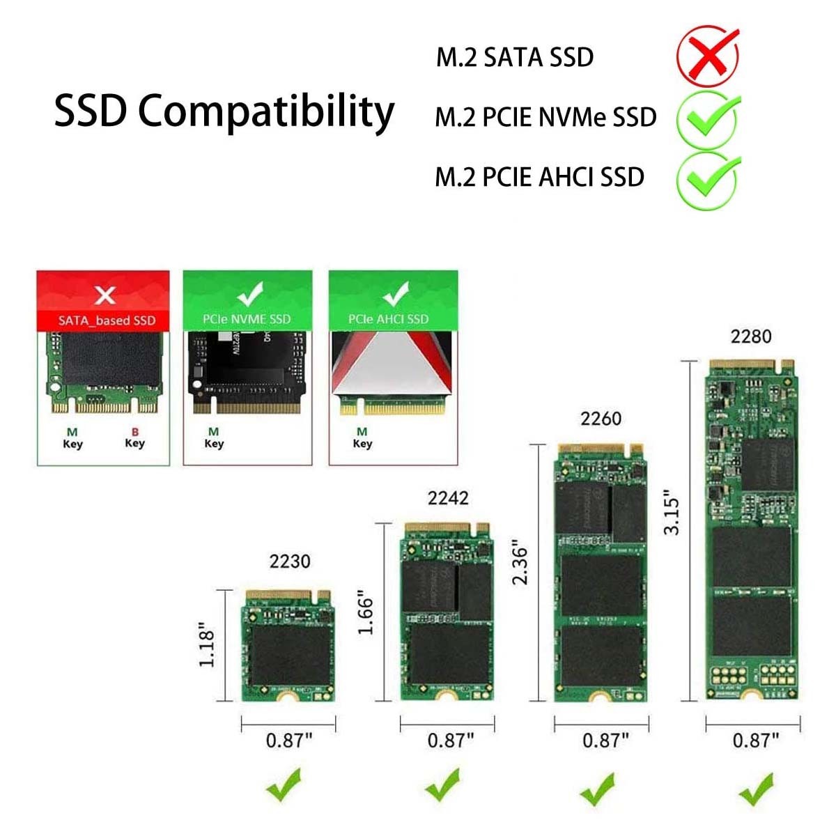 GLOTRENDS M.2 PCIE Adapter with M.2 Heatsink for PC/2U High Server, PCIE GEN3 Full Speed