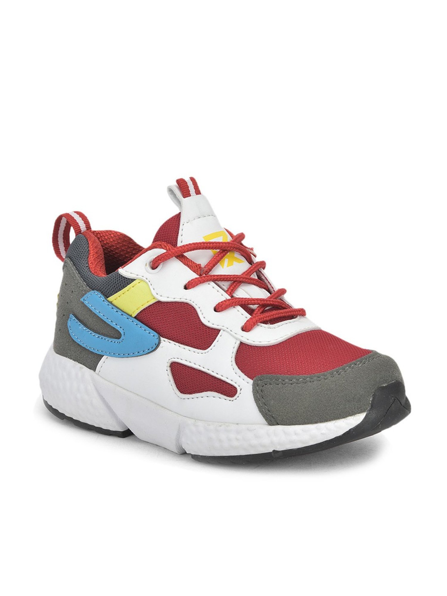 Leap7x By Liberty Kids Maroon & White Lace Up Shoes